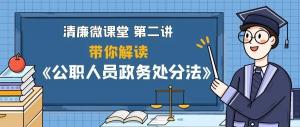 清廉微課堂第二期丨帶你一起解讀《公職人員政務(wù)處分法》